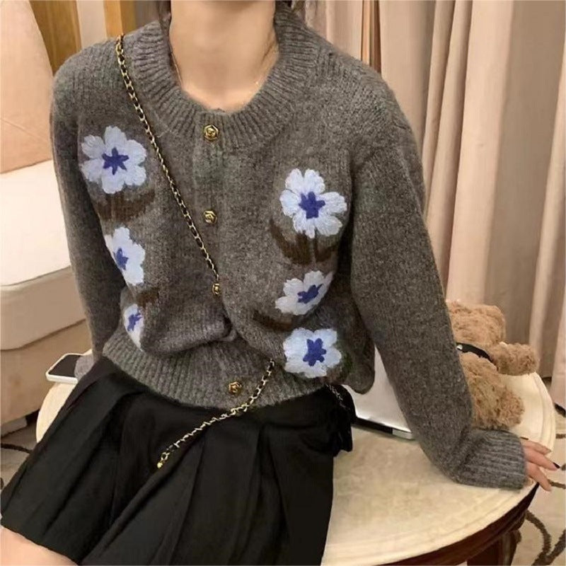 Judy | Manteau cardigan rétro à fleurs pour femmes