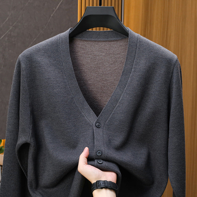 Pierre | Cardigan de luxe pour hommes avec boutons et col en V