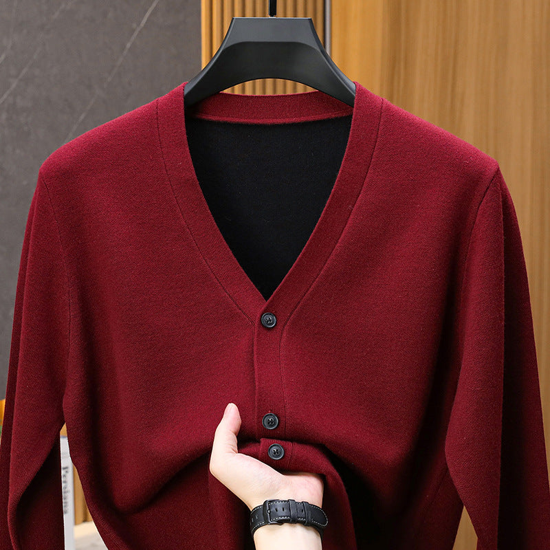 Pierre | Cardigan de luxe pour hommes avec boutons et col en V