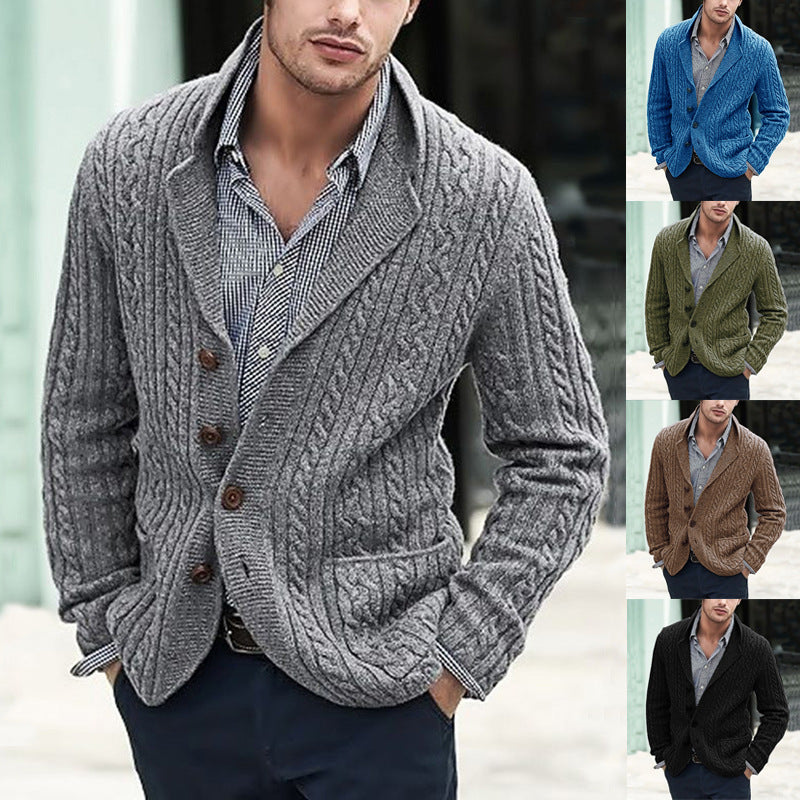 Joël | Cardigan boutonné à col en V pour hommes