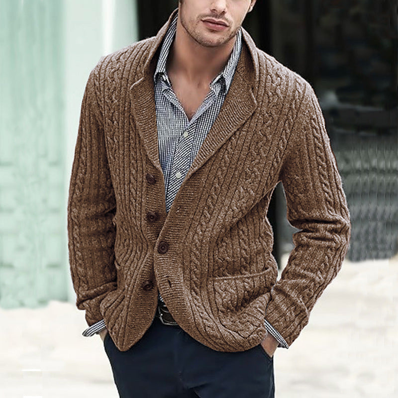 Joël | Cardigan boutonné à col en V pour hommes