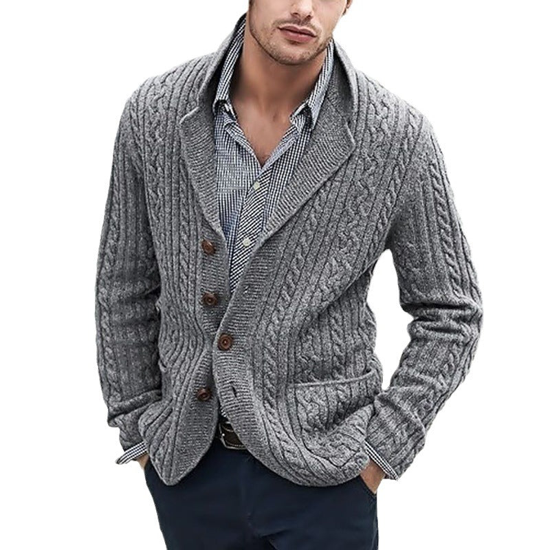 Joël | Cardigan boutonné à col en V pour hommes