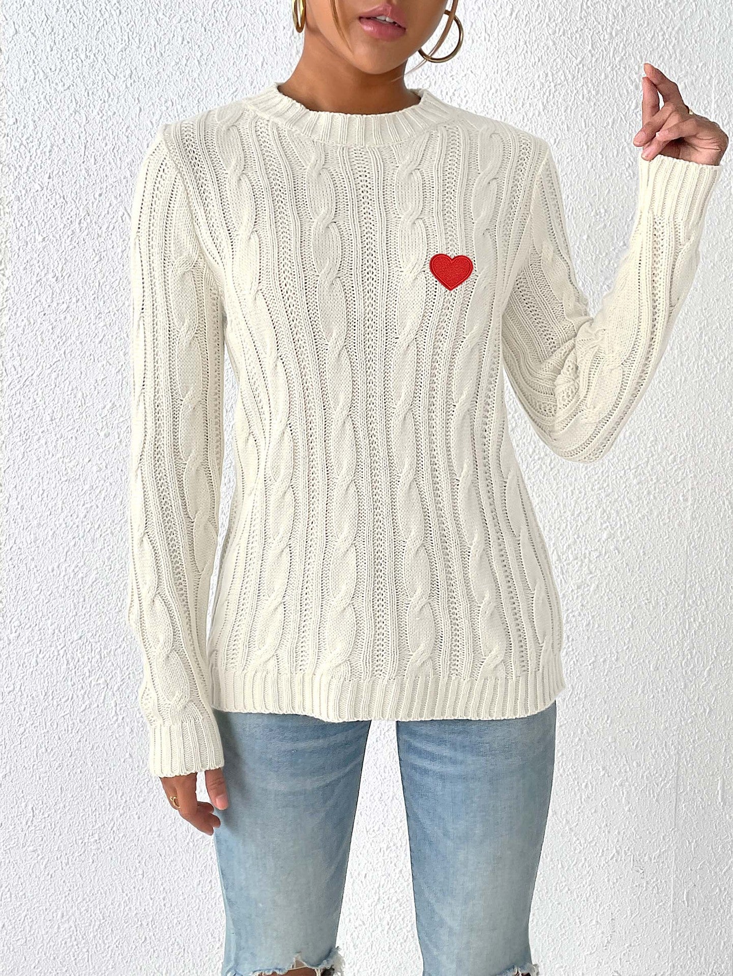 Juliette | Pull avec impression de cœur pour femmes