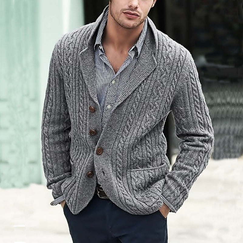 Joël | Cardigan boutonné à col en V pour hommes