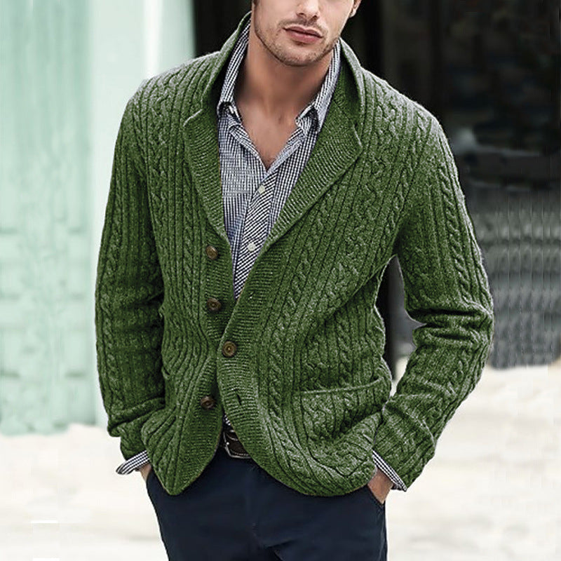 Joël | Cardigan boutonné à col en V pour hommes