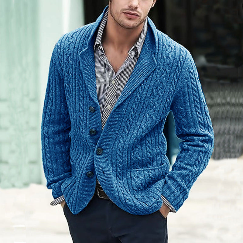 Joël | Cardigan boutonné à col en V pour hommes