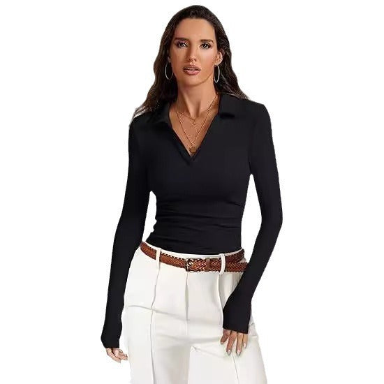 Elodie | Chemise à manches longues à col en V pour femmes