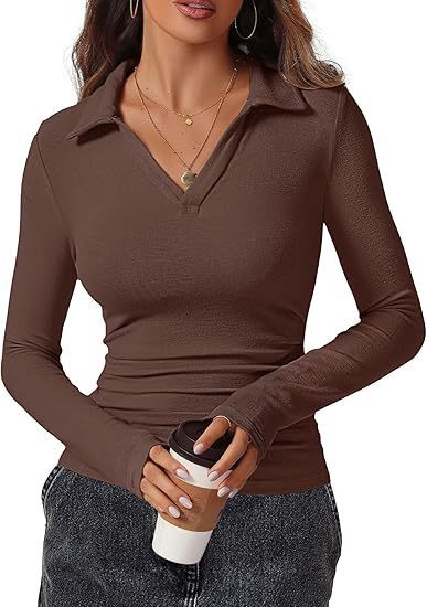 Elodie | Chemise à manches longues à col en V pour femmes