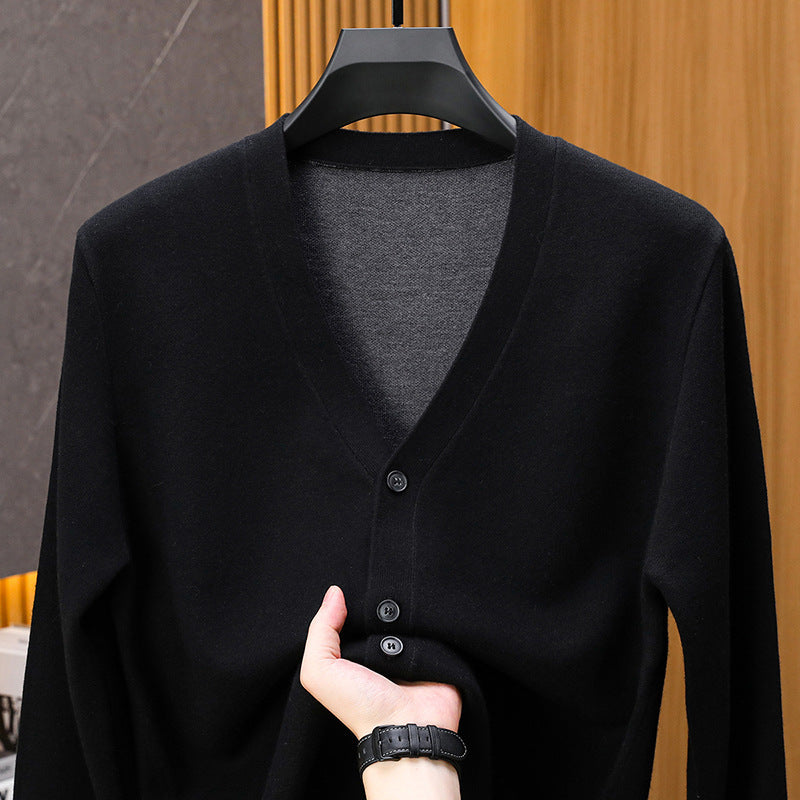 Pierre | Cardigan de luxe pour hommes avec boutons et col en V