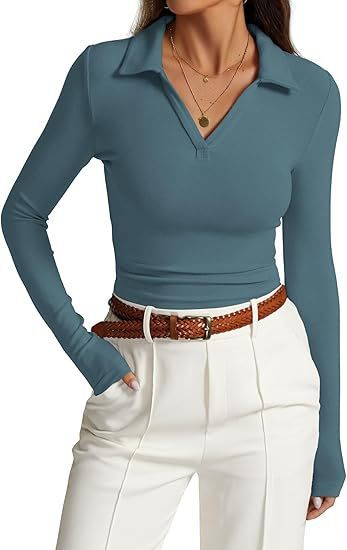 Elodie | Chemise à manches longues à col en V pour femmes
